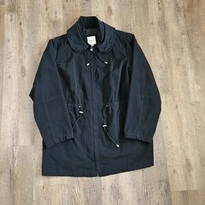 Croft & Barrow Black Drawstring Waist Jacket XL